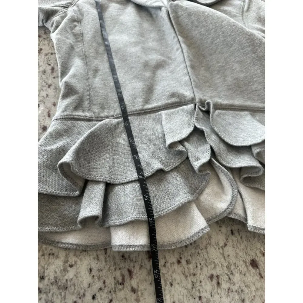 Ralph Lauren Gray Long Sleeve Ruffle-hem Jacket Kids Size 16 XL